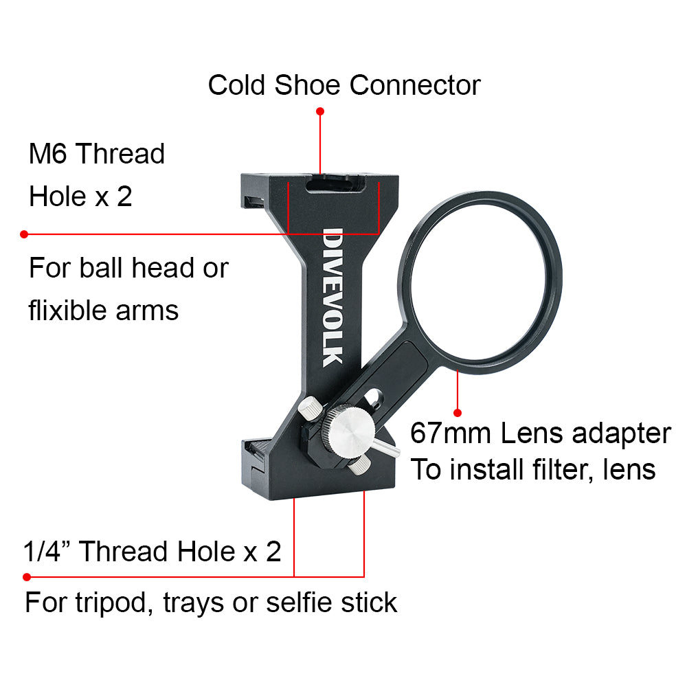 Expansion Clamp with 67mm Adapters Arm