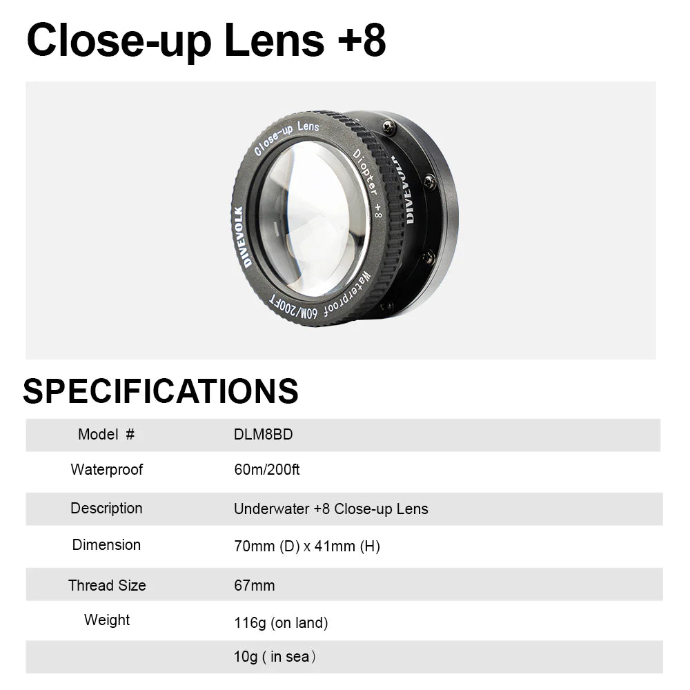 Lensa Makro Kanta Dekat Bawah Air +15