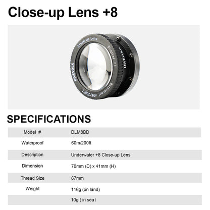 Lensa Makro Kanta Dekat Bawah Air +15